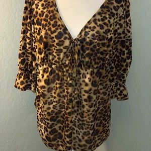 Polyester leopard shirt fr Lane Bryant size 14/16